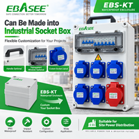 Boîtier de jonction EBASEE EBS-KT IP65 étanche en ABS PC, boîtier personnalisé pour prise industrielle, boîte de distribution de commande OEM