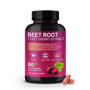 Cápsulas de Raíz de Remolacha, Soporte Antioxidante para la Salud del Corazón, Energía, Inmunidad y Circulación con Extracto de Cereza Ácida - Product Image 1