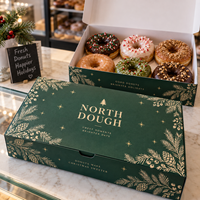 Boîtes d'emballage en carton kraft personnalisées avec logo, impression de qualité alimentaire, pour biscuits, gâteaux, pain, pâtisseries, beignets, macarons, cookies