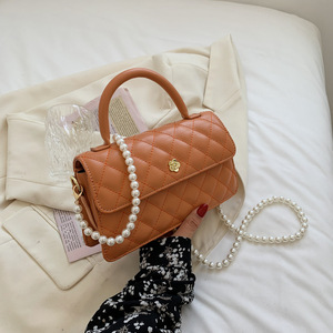 लक्जरी ठोस रंग हैंडबैग पु चमड़े गरज श्रृंखला छोटे प्रालंब बैग कढ़ाई धागा जाली कंधे Crossbody बैग महिलाओं के लिए - Product Image 2