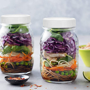 Nhà máy số lượng lớn tùy chỉnh Trắng rộng miệng 86mm nhựa Mason Jar vít có nắp đậy cho thực phẩm đóng hộp Mason lọ - Product Image 5