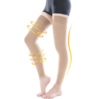 Bas de contention pour femmes, au-dessus du genou, en Spandex/Nylon, respirants, antibactériens, classe 2, antidérapants