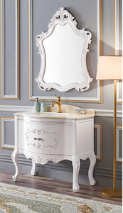 Stile europeo in legno massello camera da letto di lusso eco-friendly piano montato armadio per appartamento Hotel Villa uso bagno vanità - Product Image 2