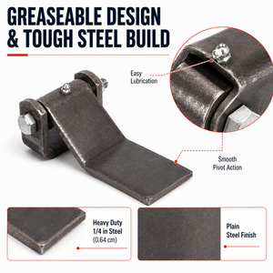 Charnière robuste graissable à <span class=keywords><strong>souder</strong></span> pour remorque à benne basculante, charnière à sangle en acier pour hayon, rampe, porte, remorque utilitaire, porte de carrosserie de camion - Product Image 3