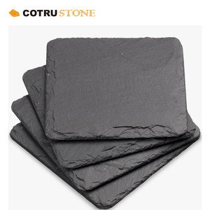 Tablas de charcutería cuadradas con patrón personalizado de alta calidad, bandeja de comida de pizarra negra, plato de cocina para servir para el hogar, cocina, cubiertos de Hotel - Product Image 5