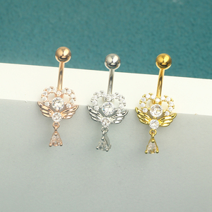Coeur <span class=keywords><strong>ange</strong></span> aile pendentif <span class=keywords><strong>nombril</strong></span> anneaux <span class=keywords><strong>Piercing</strong></span> <span class=keywords><strong>nombril</strong></span> ongles corps bijoux pour femmes Sexy corps <span class=keywords><strong>Piercing</strong></span> bijoux 3 couleurs - Product Image 6