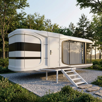 Maison capsule spatiale préfabriquée moderne, maison mobile modulaire en acier, mini-maison pour chambre d'hôtel, cour