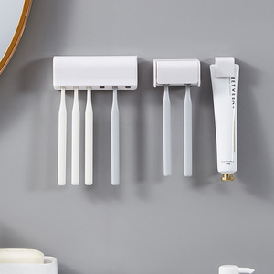 Soporte de pared para cepillos de dientes, dispositivo sin perforaciones para baño, soporte multiusos para cepillos de dientes, extraíble y lavable - Product Image 1