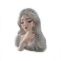 Sculpture de buste de femme élégante en fibre de verre, art moderne, statue de personnage féminin pour spa, salon, boutique, hall d'hôtel
