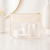 Sac de rangement pour maquillage en PVC transparent personnalisé, sacs cosmétiques en PVC imperméables, pochette à fermeture éclair pour les articles de toilette de voyage, emballage en gros