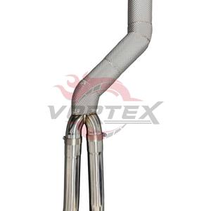 Tuyau intermédiaire simple en acier inoxydable Vortex pour BMW M3 G80 M4 G82 S58 3.0T avec protection thermique et double résonateur - Product Image 5