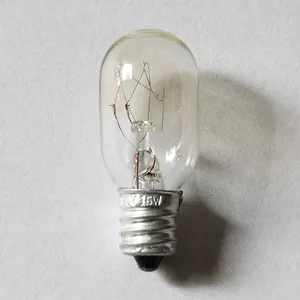 Mini lâmpada incandescente para forno t20 15w, luz branca e quente, vintage