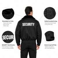 Blouson d'hiver isolé de sécurité avec col en fourrure amovible, uniforme de service pour la garde, la patrouille, le contrôle aux passages et la sécurité au poste de contrôle