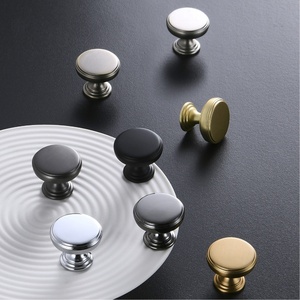 Modern Minimalist Zinc Alloy Round <b>Pull</b> Handle for Kitchen Cabinet Dresser <b>Drawer</b> Bedroom Bathroom-Durable & Easy Installation - Product Image 1