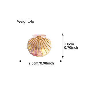 Mini pinces à cheveux en acrylique en forme <span class=keywords><strong>de</strong></span> coquillage RTS-2, pinces à cheveux en forme <span class=keywords><strong>de</strong></span> coquillage pour l'été, la plage, les vacances, petites pinces décoratives pour cheveux - Product Image 4