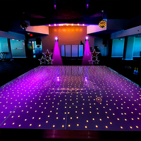 White Glossy LED Starry Dance Floor Tiles for Wedding Stage Deceration