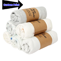 Couverture en mousseline de coton de bambou écologique sans MOQ, imprimés personnalisés, tissu biologique doux pour nouveau-né