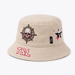 Bob personnalisé avec logo, 100 % coton sergé, patch en chenille, broderie plate, fournisseur de casquettes tendance - Product Image 1