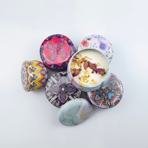 4 Color Per <b>Set</b> Gift Box 2.2 oz Soy Wax with Petal Metal Round <b>Perfume</b> Massage Tin <b>Mini</b> Scented Candle Cheap - Product Image 1