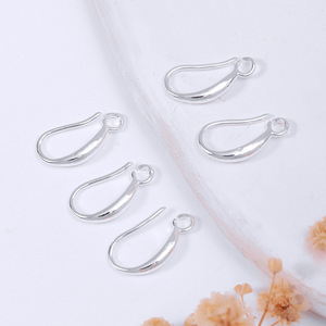 Ganchos de cobre para pendientes en forma de gota, chapados en oro y plata, para la fabricación de pendientes, componentes de joyería DIY, acabado 18K SX0222 - Product Image 4