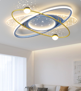 Гостиная Золотая/белая звездное небо Вселенная потолочные светильники полный спектр Железный акриловый светодиодный потолочный светильник с проекционным светом - Product Image 6