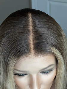 Perruque en dentelle frontale de luxe HD avec cuir chevelu réaliste, cheveux européens double trame de qualité supérieure, couleur brun, <span class=keywords><strong>blonde</strong></span>, balayage, pour femmes - Product Image 4