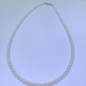 Zhuji Natural Freshwater <b>Pearl</b> <b>Necklace</b> 3-4mm Round Flawless Aurora Easy Wearing with Pure <b>Silver</b> Magnetic Buckle - Product Image 1