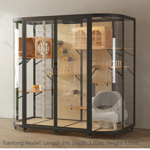 Cabane rustique en bois <span class=keywords><strong>pour</strong></span> <span class=keywords><strong>chat</strong></span>, grande niche intérieure, maisonnette multi-niveaux <span class=keywords><strong>pour</strong></span> <span class=keywords><strong>chat</strong></span>, abri chaud <span class=keywords><strong>pour</strong></span> animaux de compagnie, enclos naturel - Product Image 4