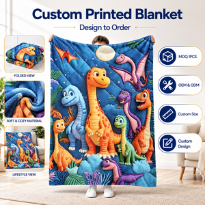 Nueva Manta Infantil con Diseño <span class=keywords><strong>de</strong></span> Dinosaurio Azul, Linda Manta <span class=keywords><strong>de</strong></span> Estilo Prehistórico en 3D para Niños, para Dormitorio, Guardería, Hogar, Regalo - Product Image 1