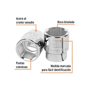 Juego de Llaves de Tubo de 38 mm, 6 Puntas, Accionamiento de 3/4'', Marca TRUPER - Product Image 2