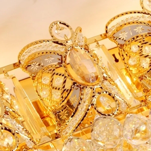 Gran oferta OEM, lámpara de techo para sala de estar, lámpara colgante de techo de cristal con luz rectangular cuadrada dorada moderna para - Product Image 4