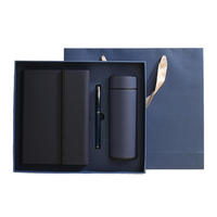 Nouveauté 2027 : Ensemble Cadeau Luxe en Cuir (Carnet d'Affaires, Stylo, Bouteille d'Eau) avec Logo Personnalisé Imprimé, Agenda A5 100 Feuilles