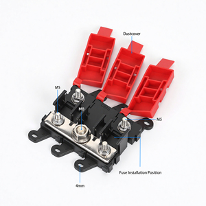 Bộ phận cầu chì DMS-3, 3 mô-đun, 1 đầu vào, 2 cầu chì, giá đỡ cầu chì <span class=keywords><strong>MIDI</strong></span>, 200A, bảng gắn cầu chì 2 chiều, 24V, màu đỏ, có nắp chống bụi - Product Image 5