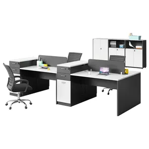 Meja kerja Modular furnitur 4 Orang meja kerja staf kualitas bagus beragam