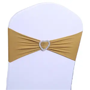 Moderno minimalista poliestere oro fiocco nodo sedia cinturino per schienale elastico sedia fasce per matrimonio papillon decorativi