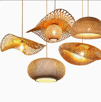 Lampe suspendue en bambou, lampe suspendue en rotin tissé à la main, luminaire en osier naturel pour la décoration de la maison, restaurant, hôtel