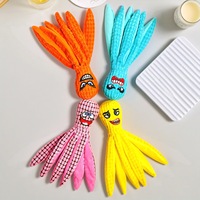 Nouveauté Jouets en peluche pour chiens en forme de pieuvre souriante amusante, jouets interactifs en papier froissé pour chats et chiens, vente en gros