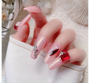 Charmes pour ongles en verre 3D en forme de cœur carré, <span class=keywords><strong>strass</strong></span> en verre <span class=keywords><strong>rouge</strong></span> étincelant, décorations pour ongles du Nouvel An pour bijoux d'ongles DIY - Product Image 5