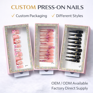 Ongles artificiels 3D faits main en forme de canard, longs, en <span class=keywords><strong>acrylique</strong></span>, emballage personnalisé, fournisseur en gros - Product Image 1