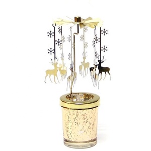 Customized Rotating Metal Tea Light <strong>Holder</strong> Carousel <strong>Candle</strong> Tealight Metal Spinning Candlestick <strong>Holder</strong> - Product Image 1