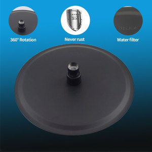 DINGYUN <span class=keywords><strong>Soffione</strong></span> Doccia Moderno Nero Sottile a Forma di <span class=keywords><strong>Giardino</strong></span> da 10 Pollici con Braccio, Risparmio Idrico Pressurizzato <span class=keywords><strong>per</strong></span> Bagno, 5 Anni di Garanzia - Product Image 4