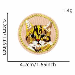 Parches Termoadhesivos con Bordado de Animales Redondos, Lindos, de Perros y Gatos - Product Image 3