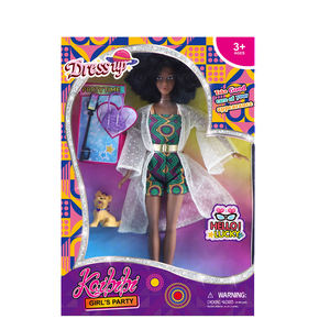 11.5 inç siyah cilt çocuk bebek derin yeşil astar + beyaz örgü ceket + pet köpek oyun seti - Product Image 6