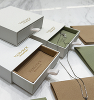 Boîte à bijoux et ensemble de cartes, emballage de bijoux en papier de style tiroir avec logo personnalisé, boîte de rangement pour collier, boucles d'oreilles et bagues