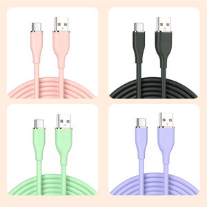 Экологически чистый силиконовый кабель для быстрой зарядки 6A USB 66 Вт Тип C кабель для передачи данных из жидкого силикона USB C Макарон черный 1 м 2 м для Huawei - Product Image 6