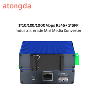 Switch Ethernet Industriel Mini Gigabit 1/2/4 Ports RJ45 SC/FC/SFP Fibre Optique Transmission 0-20KM -30°C~+75°C Compact