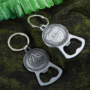 OEM cá nhân bia mở cổ bạc đôi bên logo mô hình mở chai Keychain 3D dập nổi Thanh mở chai tùy chỉnh - Product Image 3