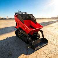 Chariot à chenilles thermique 1100 lbs (500 kg) homologué EPA, brouette motorisée 6,5 CV avec benne hydraulique, mini-chargeur de jardin pour terrains accidentés en acier