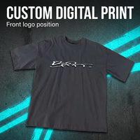 T-shirt pour homme en jersey 100% coton 300GSM personnalisé, coupe classique, col rond, impression numérique streetwear