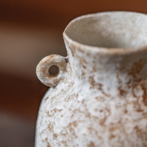 Vintage Ceramic Decorative Vase <strong>Pottery</strong> Rustic <strong>Cottage</strong> Vase Home Decor White Vase Suitable for Dining Table Living Room Bathroom - Product Image 3